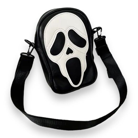 Ghostface Horror Black and White Scream  Messenger Crossbody Bags NEW - Picture 1 of 4